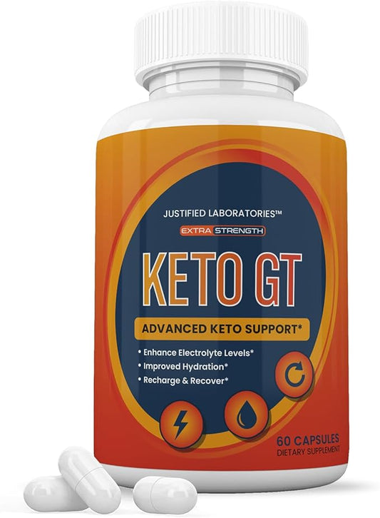 Keto GT Keto Pills 1275MG New & Improved Formula Contains Apple Cider Vinegar Extra Virgin Olive Oil Powder Green Tea Leaf 60 Capsules