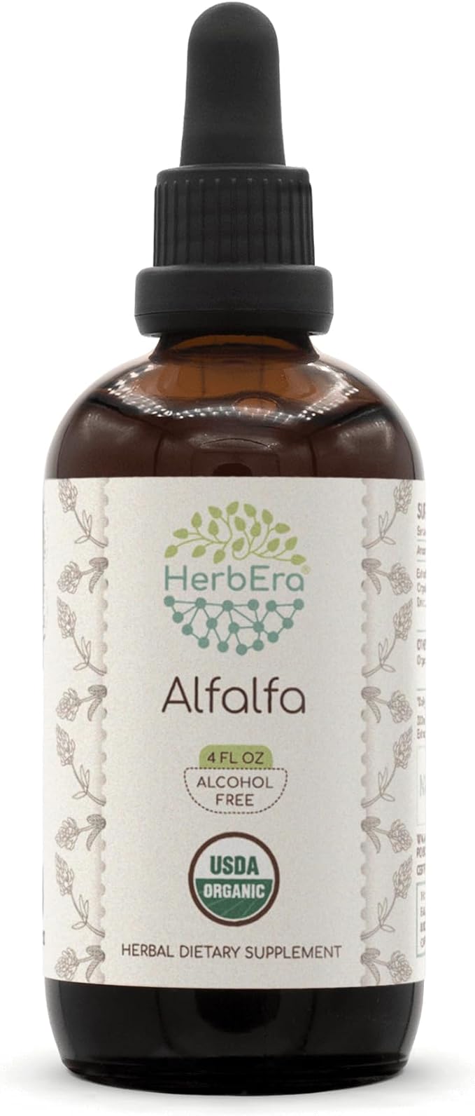 Alfalfa B120 USDA Organic Tincture | Alcohol-Free Extract, High-Potency Herbal Drops | Certified Organic Alfalfa Dried Leaf (4 oz)