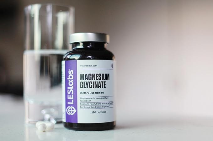 LES Labs Magnesium Glycinate – Supports Restful Sleep, Heart Health, Stress Relief, Metabolism, Nerve & Muscle Function, Gentle on The Digestive System – Non-GMO Supplement – 120 Capsules