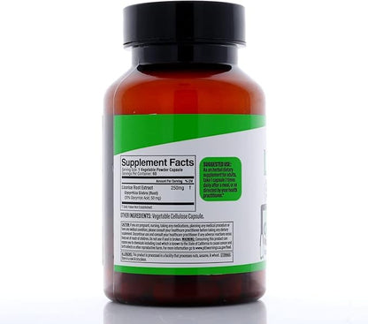 Dr. Herbalist Licorice Root Extract 250mg | 60 Capsules | 10:1 Glycyrrhiza Glabra Extract | Supports Overall Well-Being