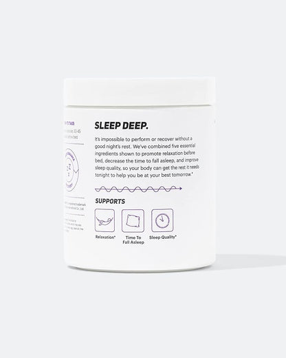 TB12 Sleep - Sleep Supplement with Magnesium, L-Theanine, Chamomile, GABA, and Melatonin to Fall Asleep Faster, Promote Relaxation, and Improve Sleep Quality. Stress and Mood Nightly Support