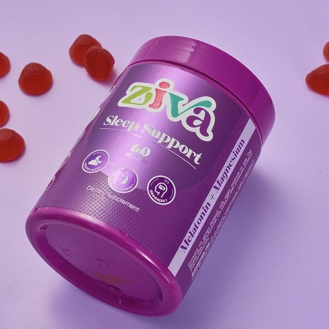 ZIVA Sleep Support Gummies – Melatonin & Magnesium Sleep Aid for Adults – Restful Sleep Formula with Natural Berry Flavor