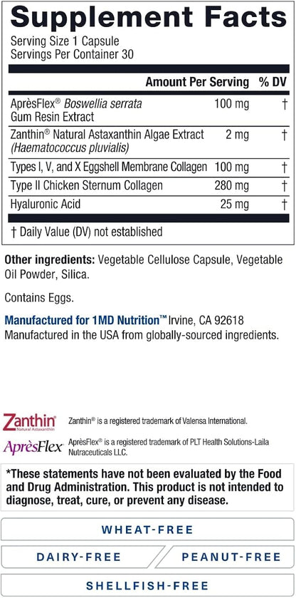 1MD Nutrition MoveMD - Joint Health Supplement - Doctor Formulated | with Collagen, Astaxanthin, and More | 60 Capsules (2-Pack)