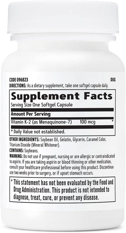 GNC Vitamin K-2 100mcg, 60 Softgels, Supports Bone-Building Process