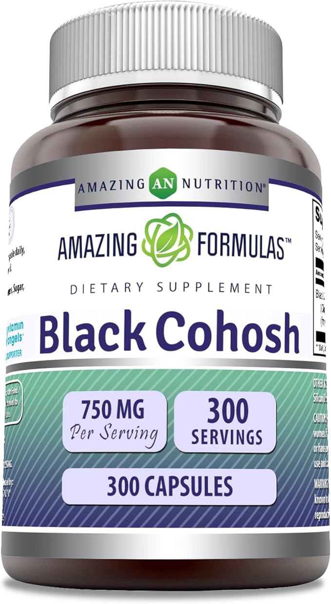 Amazing Formulas Black Cohosh Supplement | 750 Mg | 300 Capsules | Non-GMO | Gluten Free | Made in USA
