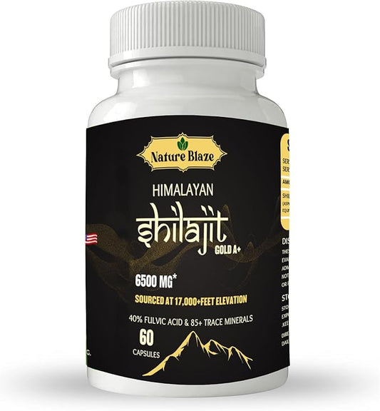 Pure Organic Himalayan Shilajit Capsules for Men & Women (60 Capsules Pack of 1)