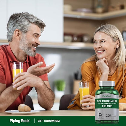 Piping Rock GTF Chromium 200 mcg | 250 Capsules | Glucose Tolerance Factor Supplement | Non-GMO & Gluten Free