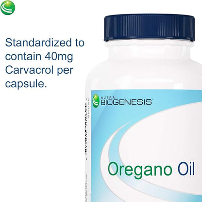 Nutra Biogenesis Oregano Oil - Oil of Oregano Softgel Capsules with 70% Carvacrol, Natural Oregano Extract for Lung Health and Immune Support - 120 Softgels