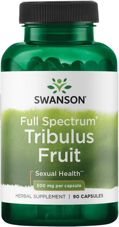Swanson Full-Spectrum Tribulus Fruit Sexual Health Virility Boost Support Men's Women's Supplement 500 Milligrams 90 Capsules