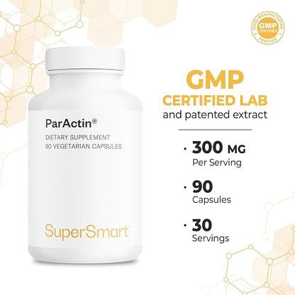 Supersmart - ParActin Supplement 300mg per Day (High Strength) - Andrographis Paniculata | Non-GMO & Gluten Free - 90 Vegetarian Capsules