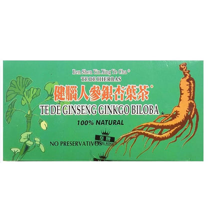 Royal King Ginseng Ginkgo Biloba Tea (20 Tea Bags) - 3 box pack