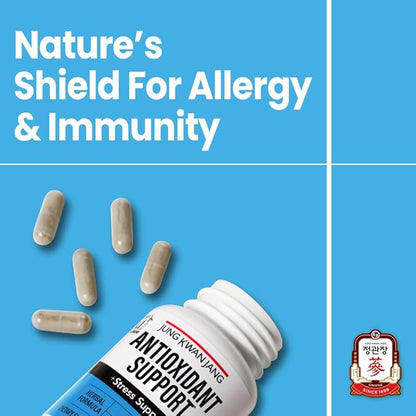 JungKwanJang Antioxidant Support Blend - Boost Immunity and Energy with Propolis (229mg) and American Ginseng (143mg), 30 Capsules for Men and Women