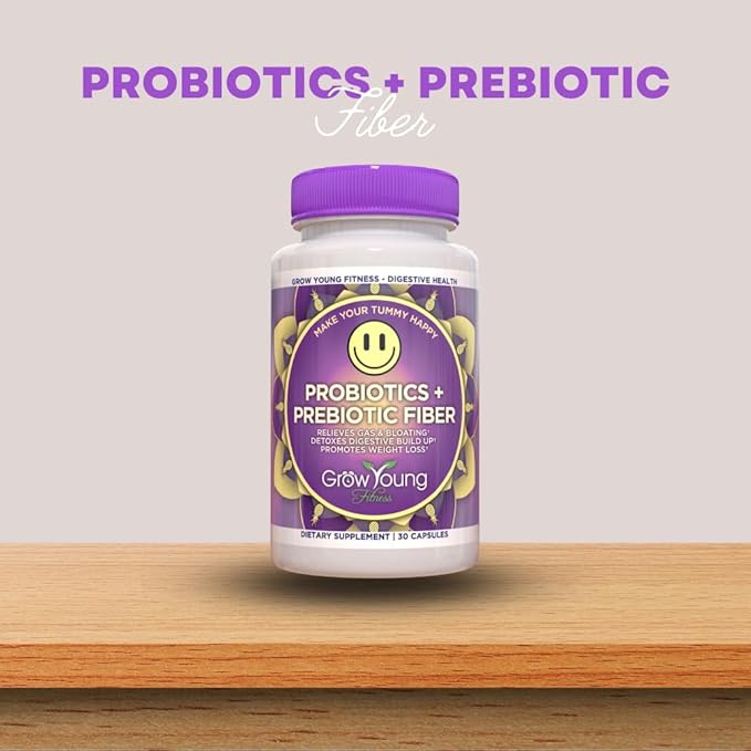 Grow Young Fitness Slim Fiber Supplement and Daily Probiotic Supplement - Appetitie Management & Digestive Support for Elderly