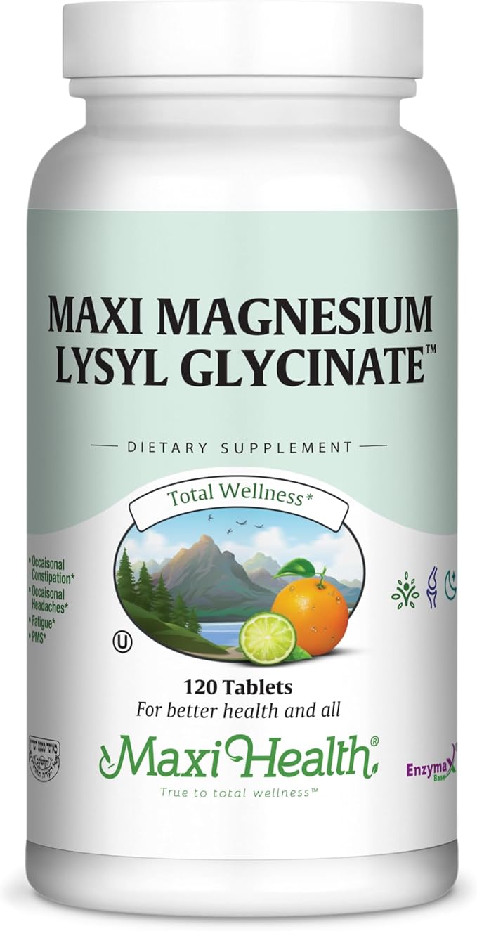 Maxi Magnesium Lysyl Glycinate Capsule - Better Absorption- 120 Capsules-Kosher