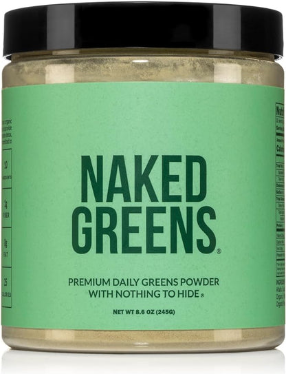 NAKED Super Greens Powder Organic Greens Supplement - Only 10 Premium Ingredients - Vegan, Non-GMO, Prebiotic and Probiotic - 35 Servings