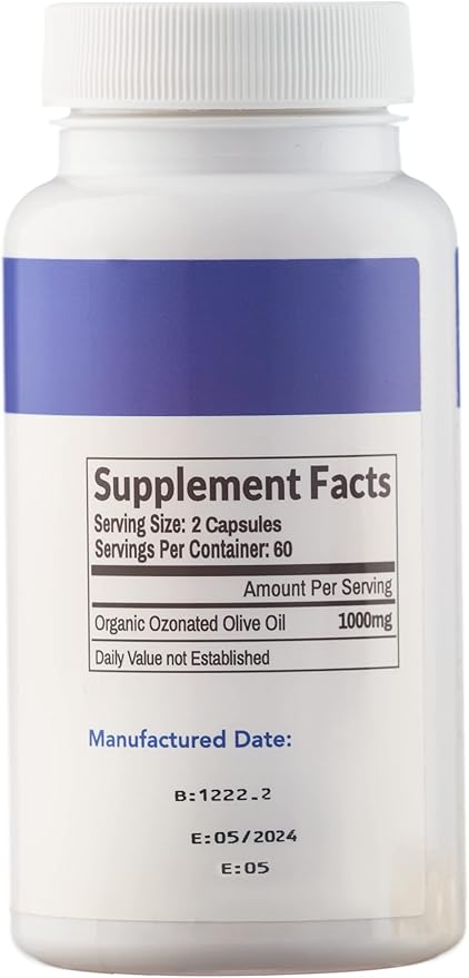 Pure Organic Ozonated Olive Oil Capsules 120 Count 2 Month Supply