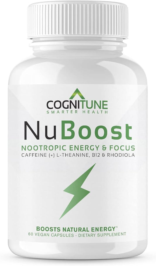 Energy & Focus Supplement - Caffeine L-Theanine, Vitamin B12, Rhodiola + BioPerine for Absorption, No Crash, Jitter Free 100mg Caffeine Pills, Clean Nootropic Brain Booster