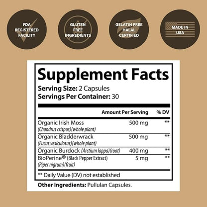 Black Girl Vitamins - Irish Sea Moss Capsules (500 mg) for Immune Support - Organic Sea Moss