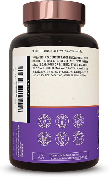 Live Conscious KSM-66 Ashwagandha Supplement w/L Theanine & AlphaWave - ZenWell Everyday Stress Relief, Cognitive, Brain Health - Ashwagandha for Men & Women - 60 Capsules (2-Pack)