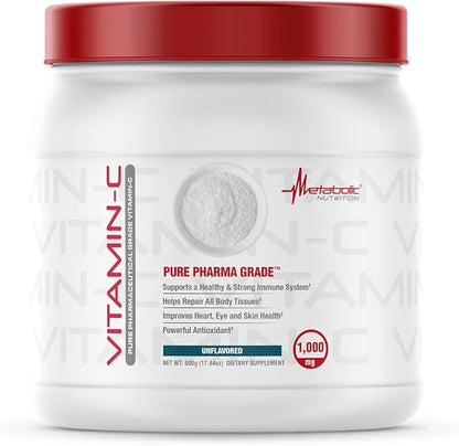 Metabolic Nutrition Vitamin C, 1000mg, Pure Pharma Grade, High Absorption Ascorbic Acid (500 g)