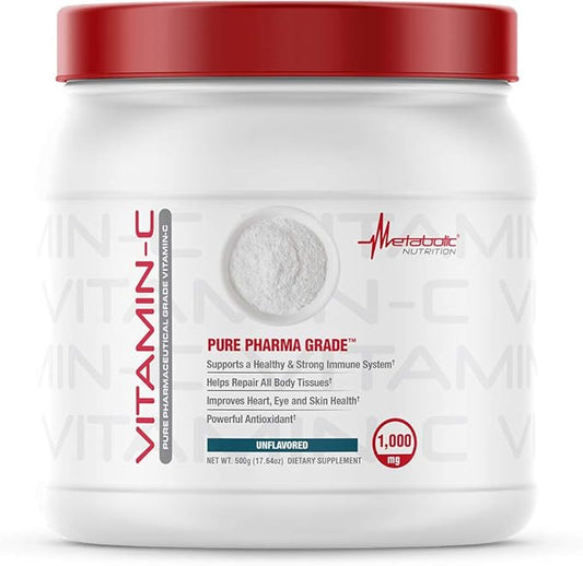 Metabolic Nutrition Vitamin C, 1000mg, Pure Pharma Grade, High Absorption Ascorbic Acid (500 g)