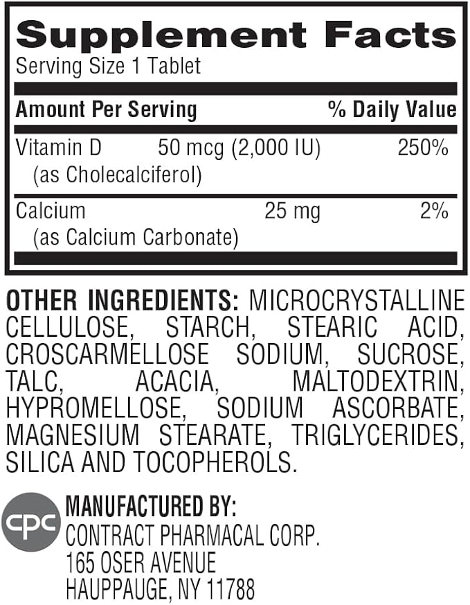 Earth's Splendor Vitamin D 2,000 IU - Support Immune System Health, Support Strong Bones - 75 Count