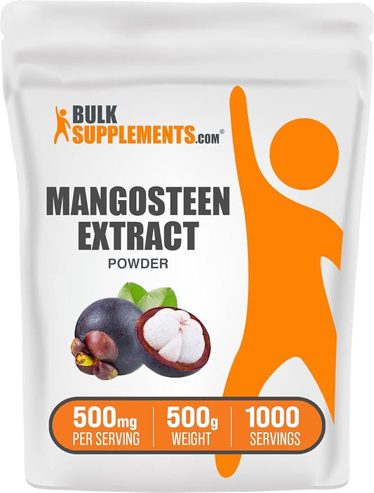 BulkSupplements.com Mangosteen Extract Powder - Superfood Supplement, from Mangosteen Fruit, Mangosteen Powder - Gluten Free, 500mg per Serving, 500g (1.1 lbs) (Pack of 1)