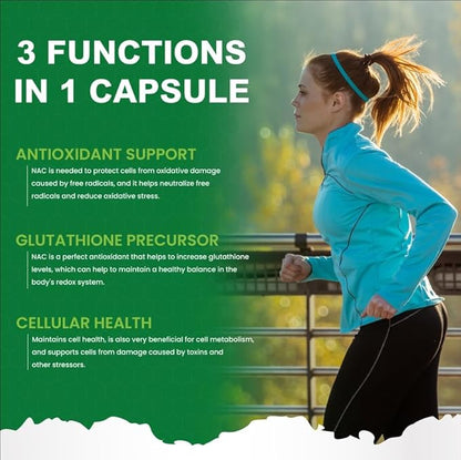 HEALTH LFE HealthLife N-Acetyl L-Cysteine (NAC) 600mg, 120 Capsules - Non-GMO, Gluten Free, 120 Servings