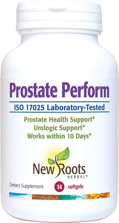 New Roots | Prostate Supplement + Super Blend 16 Powerful Herbals: Saw Palmetto, Plant Sterols, Rye Flower, Borage Oil, Cranberry, Olive Oil, Zinc, Selenium (14 Softgels) - Urinary Health Supplement