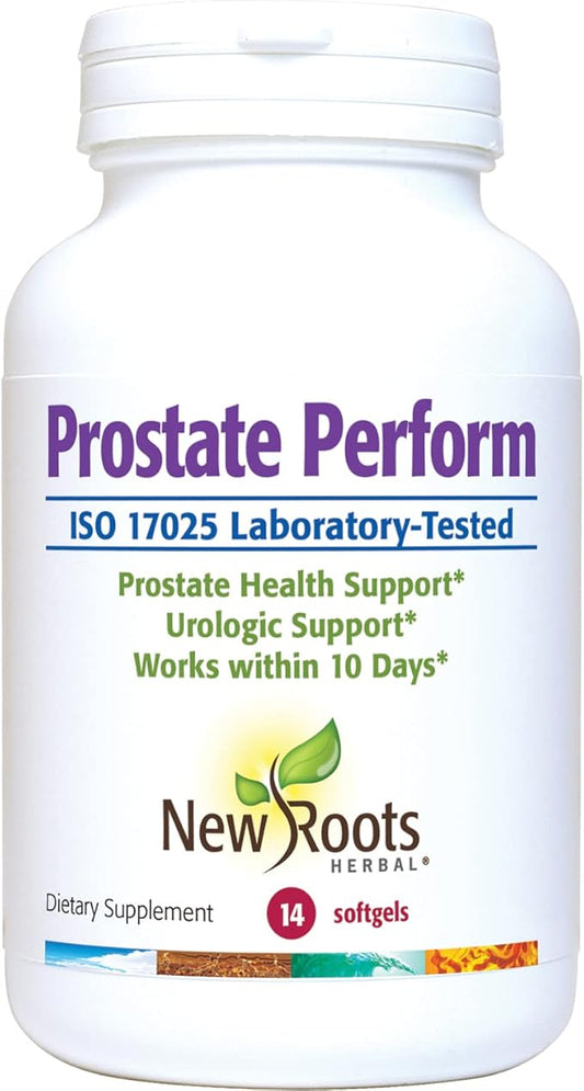 New Roots | Prostate Supplement + Super Blend 16 Powerful Herbals: Saw Palmetto, Plant Sterols, Rye Flower, Borage Oil, Cranberry, Olive Oil, Zinc, Selenium (14 Softgels) - Urinary Health Supplement