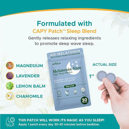 Melatonin Free Sleep Patches for Adults | Natural Sleeping Aid | Calm and Relax Patch to Sleep Better | Toxin-Free Sleeping Device to Support Quality Sleep and Reduce Fatigue