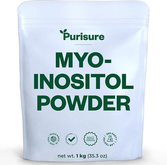 Myo-Inositol Powder, 1 kg, Fertility, Hormonal Balance and Ovarian Support, Pure Inositol Powder, Myo Inositol Supplement to Support Energy and Brain Wellness, Vegan, Non-GMO, 2000 Servings