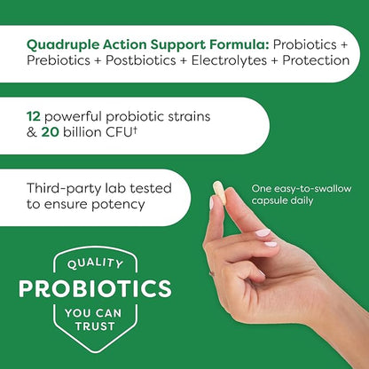 Probulin Total Care Women's Urinary Tract = Prebiotics + Probiotics + Postbiotics to Support a Healthy Vaginal Microbiome - 20 Billion CFU - 12 Strains - 30 Vegan Capsules