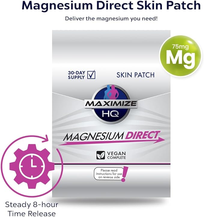 MAXIMIZE HQ Magnesium Patches - 8 Hour Time-Release - Gluten Free