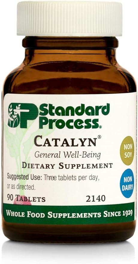 Standard Process Catalyn - Whole-Food Based Foundational Support for General Wellbeing with Vitamins D, C, A & B6, Thiamine, Riboflavin, Magnesium Citrate & More - 90 Tablets