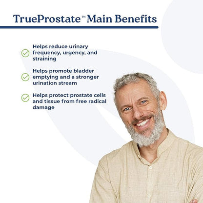 NatureCity True-Prostate Urinary Tract & Prostate Support Supplement for Men's Health Cranberry Extract & Super Beta Prostate Sitosterol Complex 60 Capsules - Prostate Health for Men