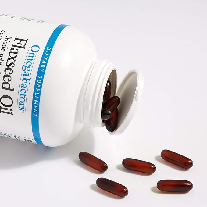 Omega Factors by Natural Factors, Flaxseed Oil, Supports Overall Health with Omega-3, 6 and 9 Fatty Acids, 360 softgels (360 servings)