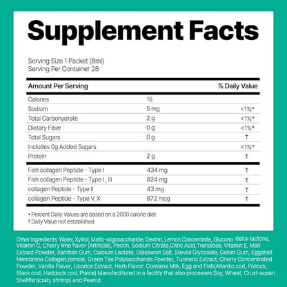 Liquid Collgen for Women, SuperCollagen Lift Shot - Premium Multi Collagens Peptides Type I, II, III, V, X 1500mg with Hyaluronic, Vitamin C, Third Party Certified, High Absorption