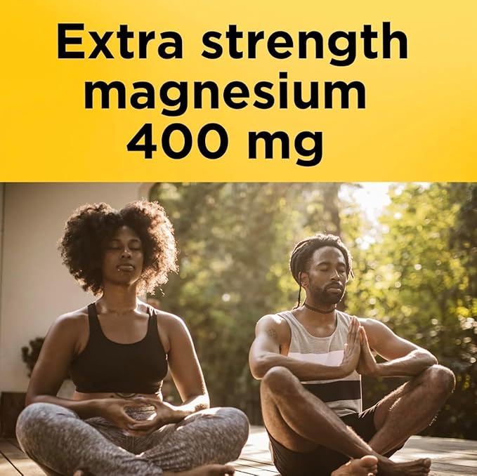 Nature Made Magnesium 400 mg Oxide Extra Strength 180 softgels, 180 Supply Days-1 Softgel Daily with Water and a Meal- Bundeled with nalkot-Suppliment Guide