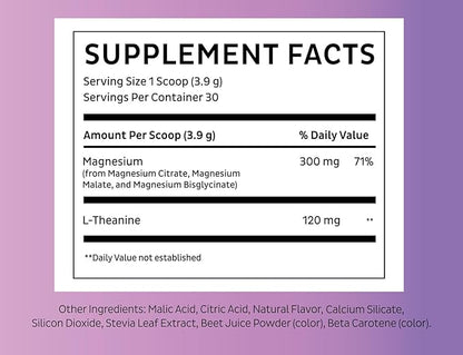 Premium Chelated Peach Mango Magnesium Glycinate, Malate, Citrate Triple Blend Magnesium Complex (Drink Mix (30 Serv.)