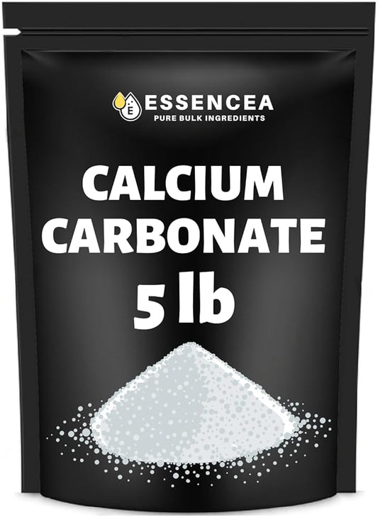 Calcium Carbonate 5lb by Essencea Pure Bulk Ingredients | Calcium Supplement | Chalk Powder | Food Preservative (80 Ounces)