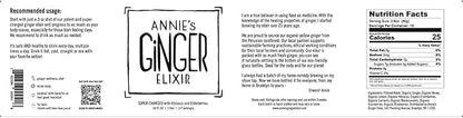 Annie's Ginger Elixir, 34oz 4-Pack, Pure Natural Organic Tonic Ginger Shot, Digestive Cleanse Boosts Immune Defense, Daily Gut Health and Wellness, Non-GMO Beverage