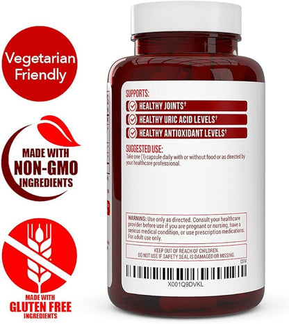 Tart Cherry Extract Capsules with Celery Seed Extract and Bilberry for Joint Support, Muscle Recovery, and Uric Acid Flush Support, Made in The USA - 90 Tart Cherry Capsules