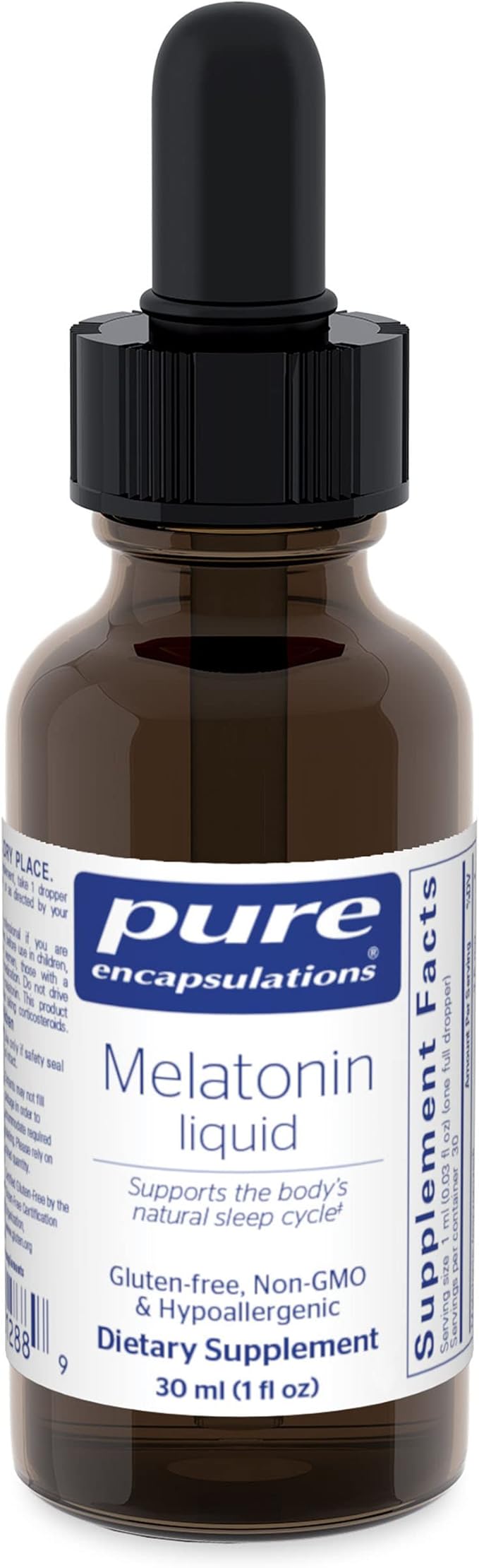 Pure Encapsulations Melatonin Liquid | Hypoallergenic Supplement Supports The Body's Natural Sleep Cycle | 1 fl. oz.