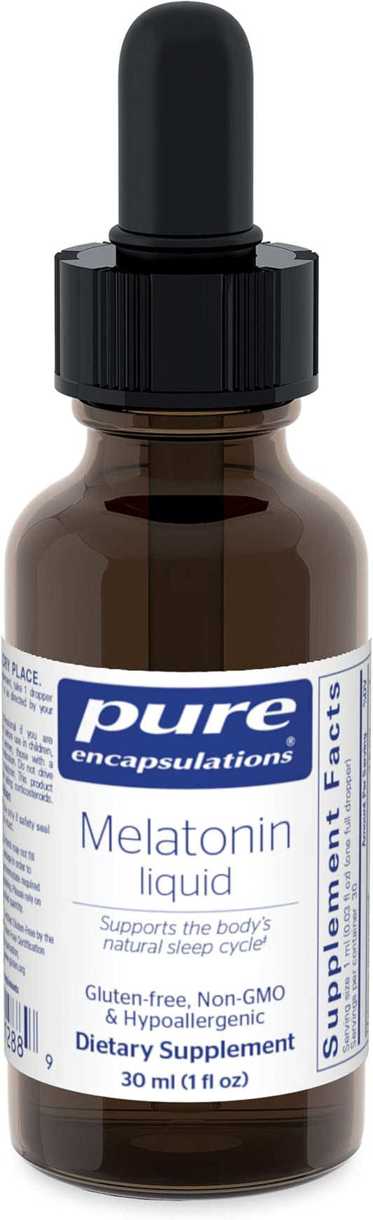 Pure Encapsulations Melatonin Liquid | Hypoallergenic Supplement Supports The Body's Natural Sleep Cycle | 1 fl. oz.