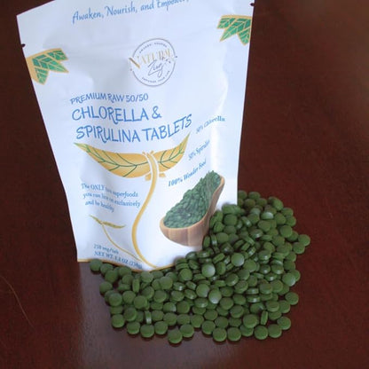 NaturalZing 100% Pure Chlorella/Spirulina Tablets | 1000 250mg Tablets | 60 Servings | 60% Protein | Vegan Protein | Omega 3s | Alkaline | Chlorophyll | Cracked Cell | Grown with Sunlight | Taiwanese