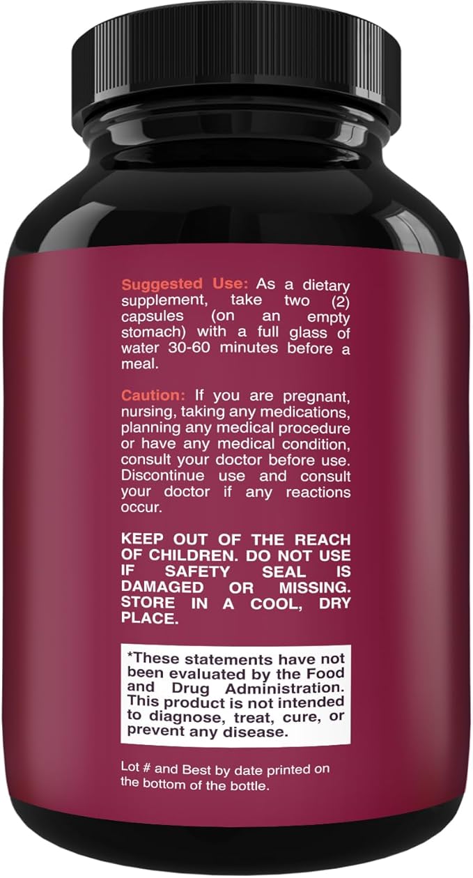 100% Forskolin Supplement-Pure Forskolin Extract Supplement with Potent Coleus Forskohlii 500 mg per serving for Enhanced Energy for Adults-Plant-Based Energy Supplements for Women and Men-60 Capsules
