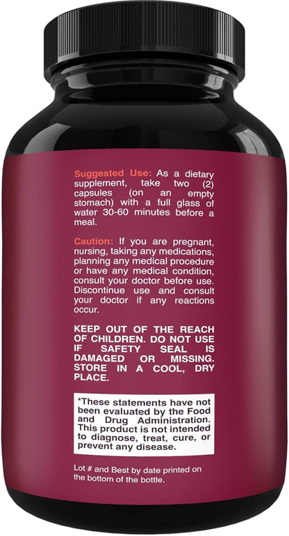 100% Forskolin Supplement-Pure Forskolin Extract Supplement with Potent Coleus Forskohlii 500 mg per serving for Enhanced Energy for Adults-Plant-Based Energy Supplements for Women and Men-60 Capsules