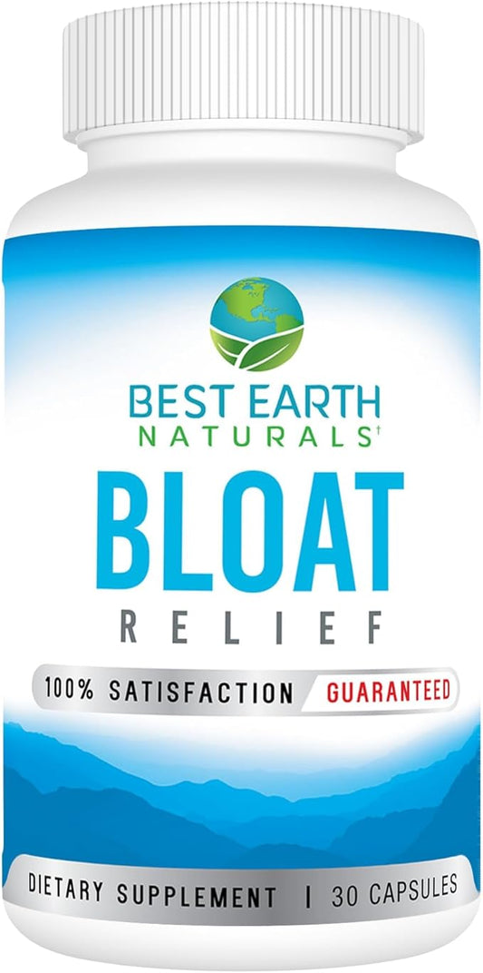 Best Earth Naturals Bloat Relief - Water Supplement with Dandelion, Green Tea, Cranberry, Apple Cider Vinegar & More 30 Count