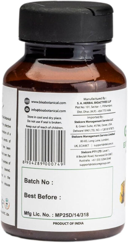 bixa BOTANICAL Ayurvedic Natural Herbal Supplement Guduchi Extract Caplsules | Giloy | Tinospora Cordifolia | 450 Mg Veg Capsules 60 Count (Pack of 1)